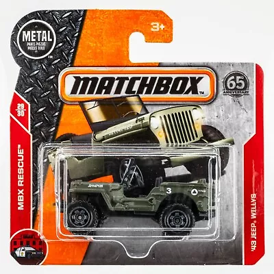 2018 Matchbox #121 '43 Jeep® Willys FLAT ARMY GREEN | FSSC • $4.99