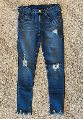 Girls True Religion Halle Mid Rise Super Skinny Jeans Size 12 • $13.95