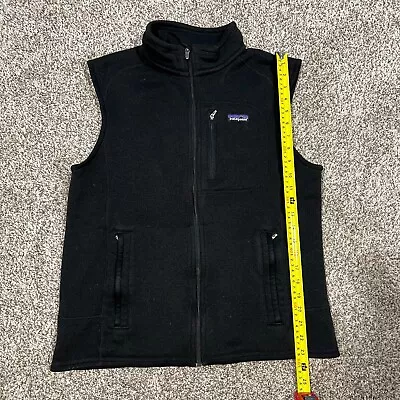 Patagonia Vest Mens M Black Full Zip Fleece Pockets Better Sweater Hike Outdoor • $36