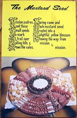 1960s Chrome Advertising Postcard W/Food: The Mustard Seed Deli - Oceanside CA • $9.99