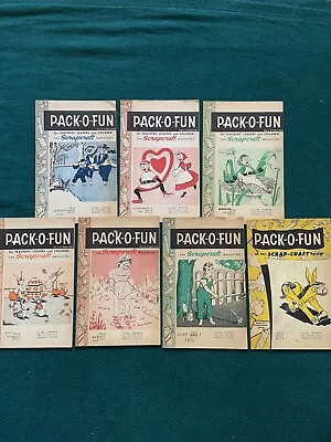 Lot Of 7 Pack O Fun Scrap Craft Magazines Used Vintage 1956 • $18