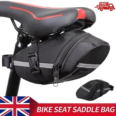 Bike Seat Waterproof Bags Bicycle Storage Saddle Bag Cycling Rear Pouch Outdoor • £5.39