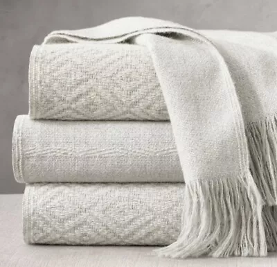 Restoration Hardware ALPACA ANDEAN Throw 96  X 80  Mist NWT • $399