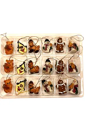 Set Of 18 Woodland Friends Polystone Mini Christmas Tree Ornaments Giftco Inc. • $10