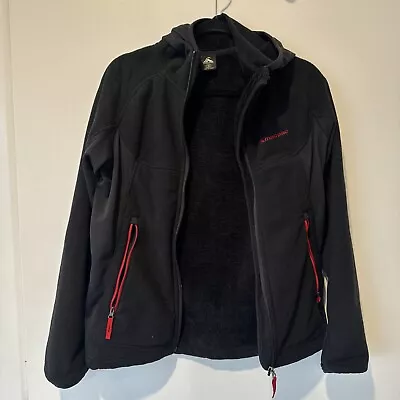 Macpac Kids Zip Through Fleece Jacket Black & Red Size 12 • $15