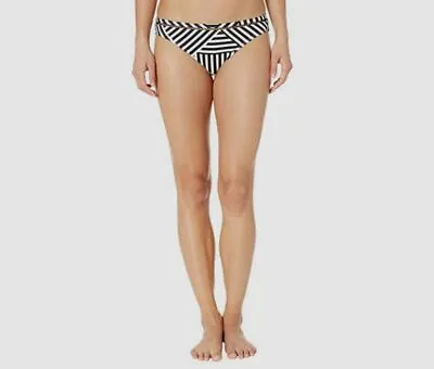 $75 Tommy Bahama Women's Black Fractured Strip Hipster Bikini Bottom Size S • $23.98