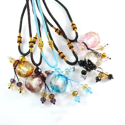 $6.33 • Buy Glass Vial Bottle Pendant Necklace Perfume Empty Essential Oil Diffuser Handmade