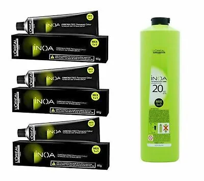L'Oreal Professional INOA Hair Color Tube No.4 Brown & 6% Developer Ammonia Free • £79.91