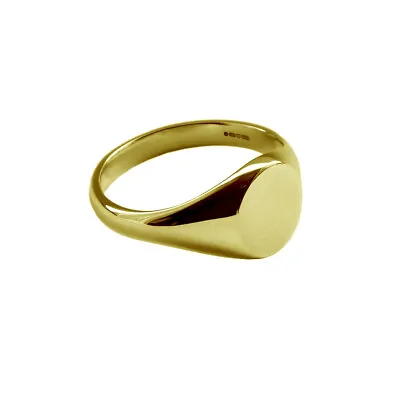 SALE 18ct Yellow Gold Bespoke Oval Signet Ring Small 9x7mm 2.8g HM UK E US 2 1/2 • £230