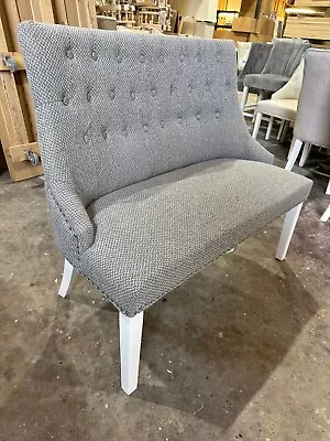 2 Seater Grey Tweed Fabric Love Seat Double Dining Chair NEW • £60