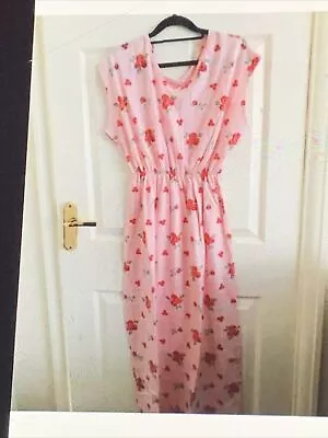 Floral Comfy Easy To Wear Kaftan Nightdress/Lounge Dress 12/14 New • £4.50