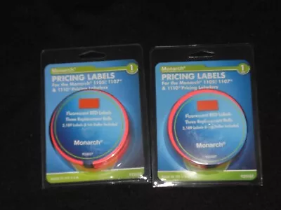 6 Monarch Pricing Labels 1105 1007 1110 Pricing Labelers Fluorescent Red #925037 • $35.97