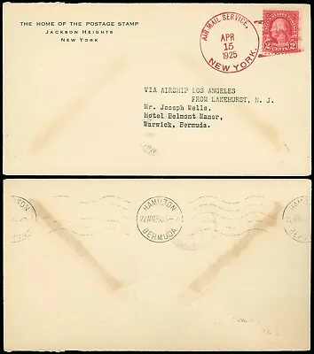 4/15/25 SIEGER 20N USS LOS ANGELES Red AIR MAIL SERVICE CDS - BERMUDA SC 554 • $49.99