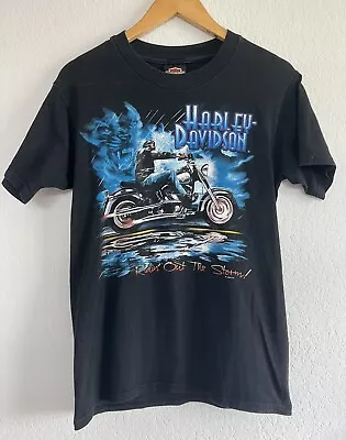 Harley Davidson Mens Panther Ridin Out The Storm T Shirt S Small VTG 90s Motorcy • $74.95