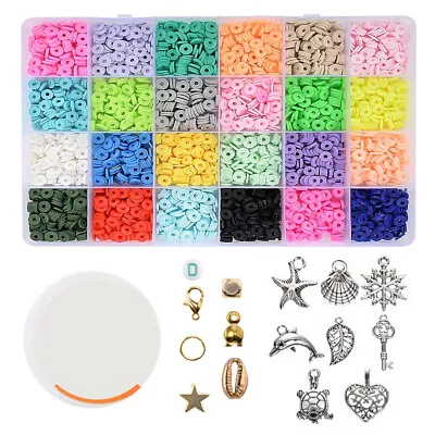 6mm DIY Mini Beads Kit Clay Beads With Elastic String DIY Jewelry Making MoeiE • $21.16