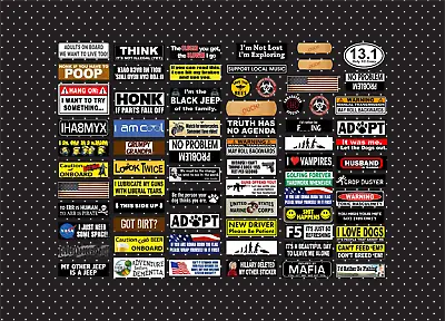 1/18 & 1/24 Scale RC Bumper Stickers - 71 Total PRE-CUT! High Detail! TRX4M • $6.95