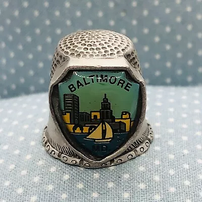 Baltimore Maryland Souvenir Pewter Thimble By Fort • $5.99