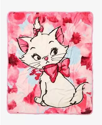 Disney The Aristocats Marie Cat 50 X60  Soft Fleece Throw Blanket Pink Floral • $39.95