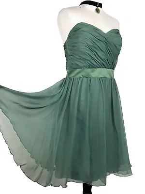 MORI LEE Green Dress 10 - 12 Prom Dress Fir Flare Wedding Occasion • $10.11