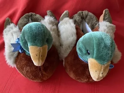 Pet Parade Mallard Duck Slippers Faux Fur Size Mens XL 10-12 VGC • $29.99