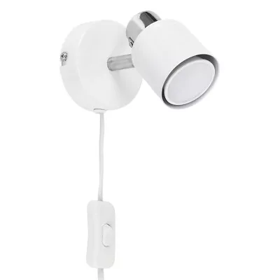 £12.99 • Buy Plug In Wall Light Adjustable Single Spotlight Reading Lamp Bedside Desk Office