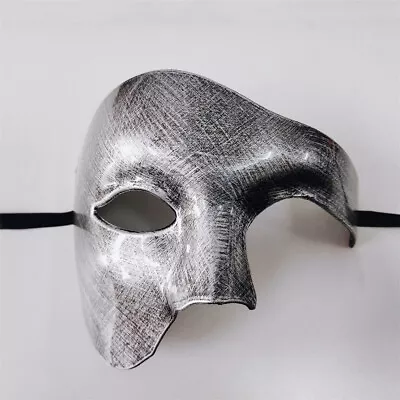 Phantom Half Face Mask PROM BALL Fancy Dress MENS Venetian Mask MASQUERADE • £11.99