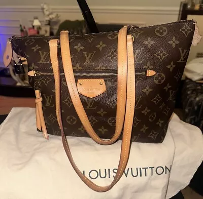 Louis Vuitton Lena Tote Monogram Canvas MM Shoulder Bag LV Front Pocket Carryall • $399