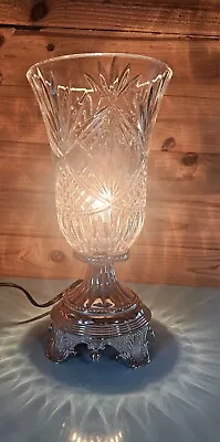 Vintage Shannon Crystal By Godinger Nicole Electric Hurricane Lamp Model 42781 • $37