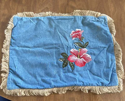 Dean Miller Surf Bedding Hawaii Hawaiian Pillow With Embroidery & Fringe • $38