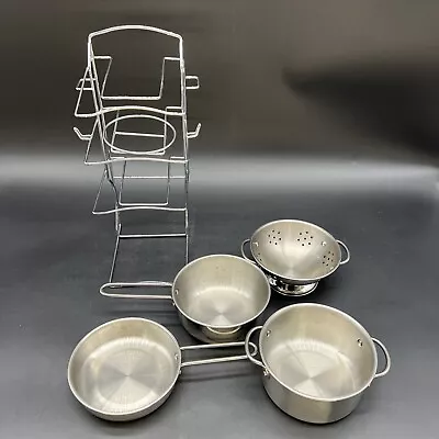 Melissa And Doug Pots And Pans & Rack Set Play Cooking Kitchen Set  5 PC • $11.50