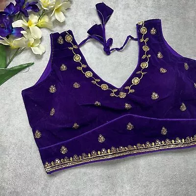 Indian ReadyMade Velvet Saree Blouse Designer Wedding Bridal Sari Blouse Choli . • £18.86