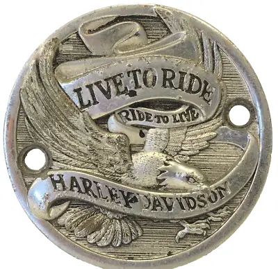HARLEY DAVIDSON Motorcycle LIVE TO RIDE RIDE TO LIVE Emblem Metal Eagle Iron • $19.95