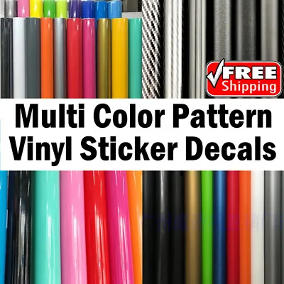 $24 • Buy Multi Color Pattern Car Vinyl Wrap Carbon Fiber Matt Satin Glossy Vinyl Stickers