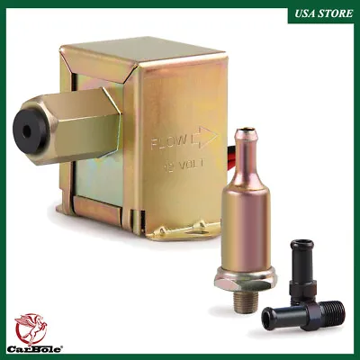 Universal Electric Fuel Pump EP12S 8mm Standard Faucet Metal 2.5-4 PSI 12V Gas • $17.95