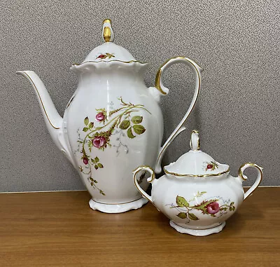 Vintage W. Eschenbach Bavaria Briar Rose 8-cup Coffee Pot & Sugar Bowl W/tops • $84.99