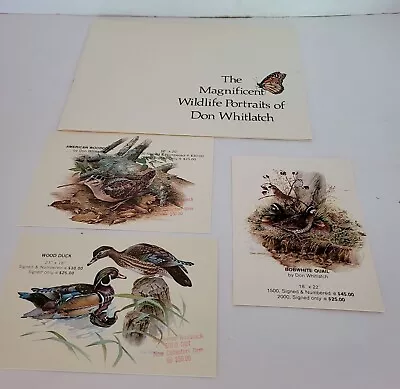 3 Nature Artist Don Whitlatch Card Portraits~Birds+ Booklet Wildlife Portraits • $13.95