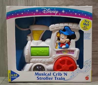 Disney Mickey Mouse Musical Crib ‘N Stroller Train Mattel 6-24 Months Vintage • $39.95