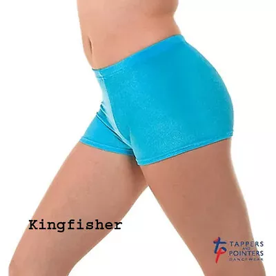 Gymnastics Shorts Tappers & Pointers Dance Micro Velvet Shorts  Kingfisher New • £7.99