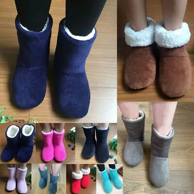 £6.99 • Buy Ladies Womens Booties Slippers Memory Foam Warm Fleece Furry Ankle Boots