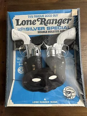 $425.99 • Buy NEW 1965 MATTEL LONE RANGER SMOKING SILVER SPECIAL Double Holster Set Mask, 5569