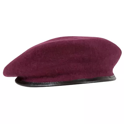 Highlander Military Beret Cap Mens Hat Army Warm Wool Military Headwear Maroon • £7.95