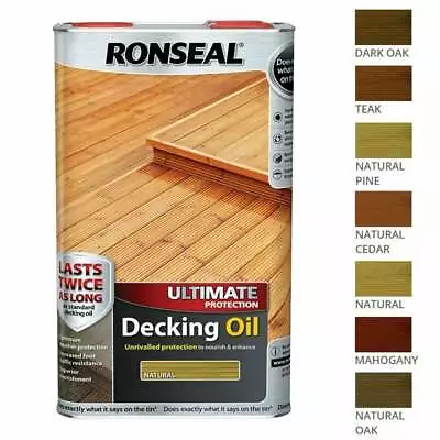 Ronseal ULTIMATE Protection Decking Oil | Waterproof Sun Rain Protector 2.5/5L • £31.95