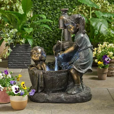 Home Garden Statue Resin Decor Antique Vintage Lawn Yard Fountain Ornaments • $30.34