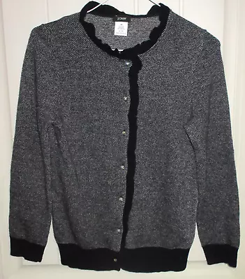EUC J Crew Black Jewel Button  Wool Blend Cardigan Sweater Size XS  (WB6). • $16.99