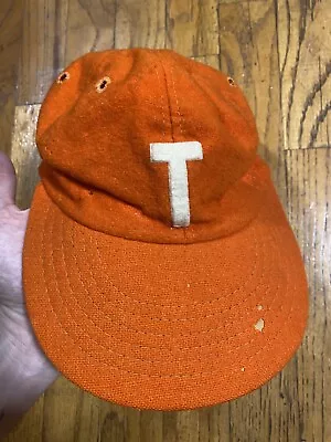 Vintage 30s 40s 50s? Fitted Baseball Hat Cap Small  T  Orange • $45