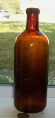 Victorian Blob Top Amber Medicine Medicine Bottle • $2.99
