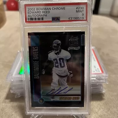 2002 Bowman Chrome Auto #230 Ed Reed Baltimore Ravens RC Rookie HOF PSA 9 B5 • $499.99