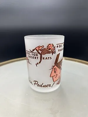 Vintage Frosted Glass “Say When Podner” Cowboy/Cowgirl Western 3” Shot Glass LN • $9.50