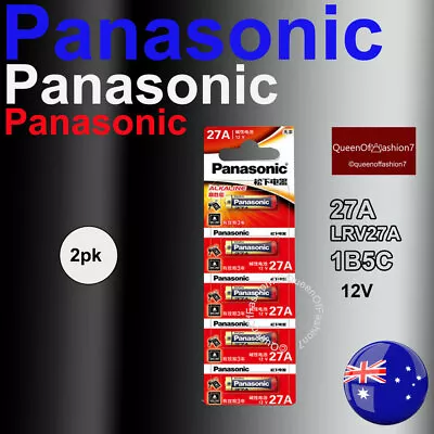 10 X 27A Panasonic 12V 27A/A27 Battery Batteries Garage Car Remote Alarm • $19.97