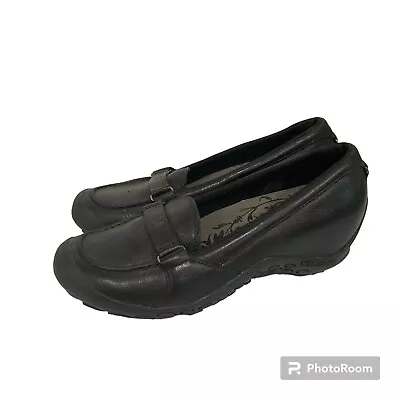 Merrell Plaza Glide Black Leather Loafers Slip On  Shoes Womens Size 7.5 • $19.99